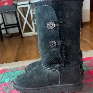 UGG Black Suede Winter Boots